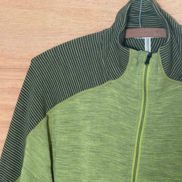 Smartwool 100% merino wool long sleeve 1/2 zip sweater men's L green thumbhole - Picture 3 of 8